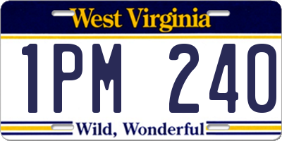 WV license plate 1PM240