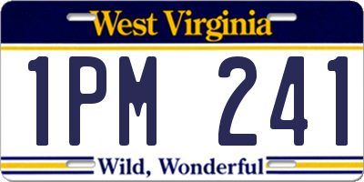 WV license plate 1PM241