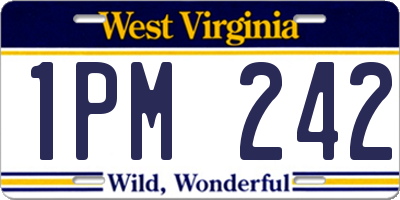 WV license plate 1PM242
