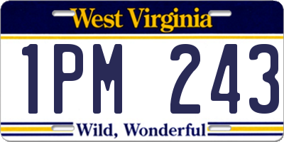 WV license plate 1PM243