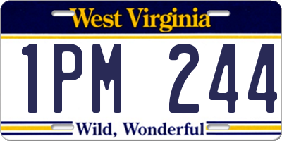 WV license plate 1PM244