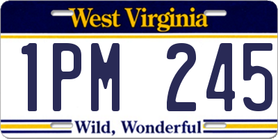 WV license plate 1PM245