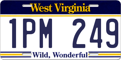 WV license plate 1PM249