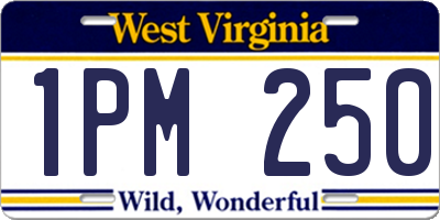WV license plate 1PM250
