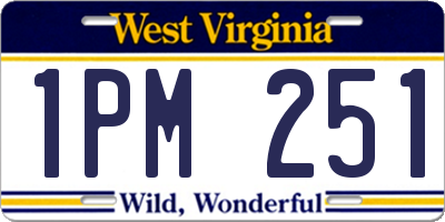 WV license plate 1PM251