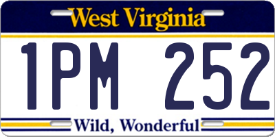 WV license plate 1PM252