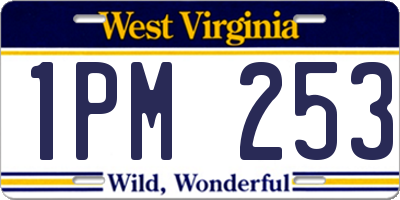 WV license plate 1PM253