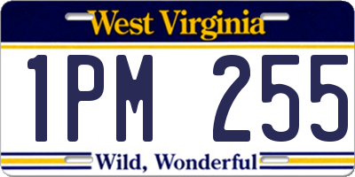 WV license plate 1PM255