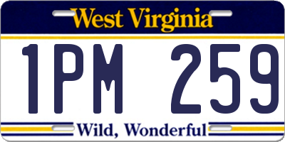 WV license plate 1PM259