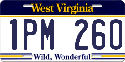 WV license plate 1PM260