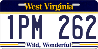 WV license plate 1PM262
