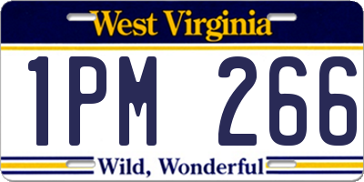 WV license plate 1PM266
