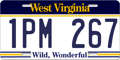 WV license plate 1PM267