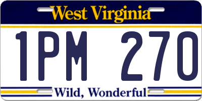 WV license plate 1PM270
