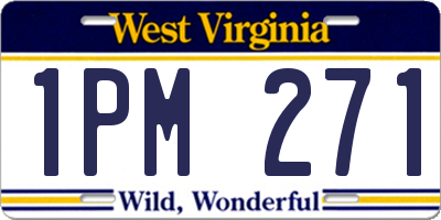 WV license plate 1PM271