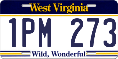 WV license plate 1PM273