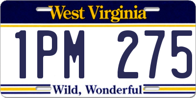 WV license plate 1PM275