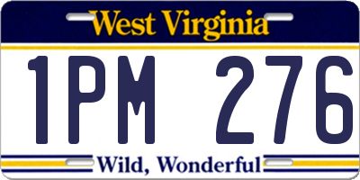 WV license plate 1PM276