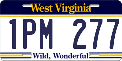 WV license plate 1PM277