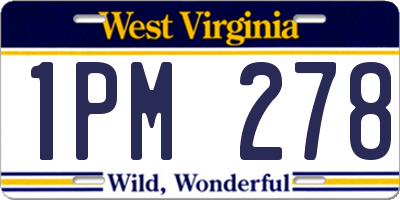 WV license plate 1PM278