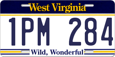 WV license plate 1PM284