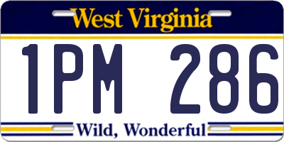 WV license plate 1PM286