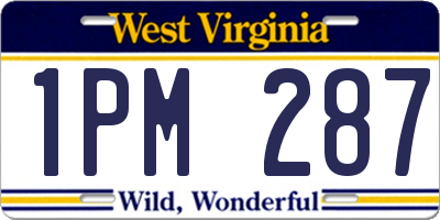 WV license plate 1PM287