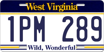 WV license plate 1PM289