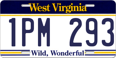 WV license plate 1PM293