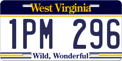 WV license plate 1PM296
