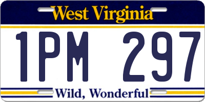 WV license plate 1PM297