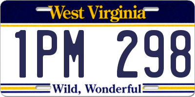WV license plate 1PM298
