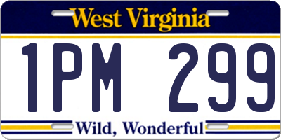 WV license plate 1PM299