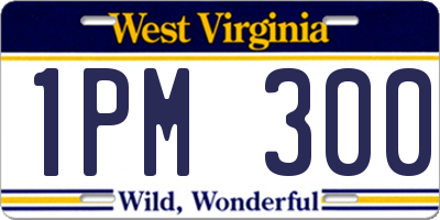 WV license plate 1PM300