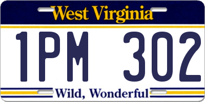 WV license plate 1PM302