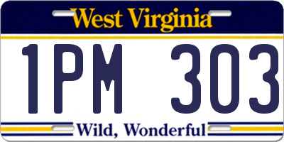 WV license plate 1PM303
