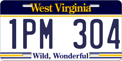 WV license plate 1PM304