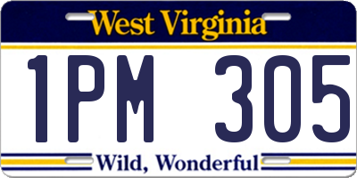 WV license plate 1PM305