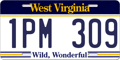 WV license plate 1PM309
