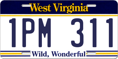 WV license plate 1PM311
