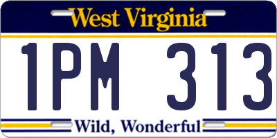 WV license plate 1PM313