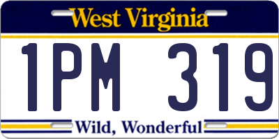 WV license plate 1PM319