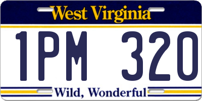 WV license plate 1PM320