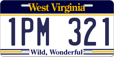 WV license plate 1PM321