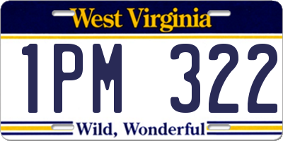 WV license plate 1PM322