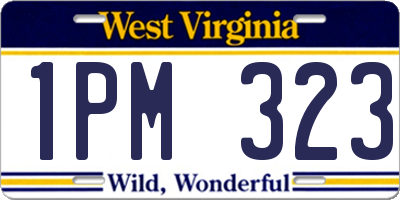 WV license plate 1PM323