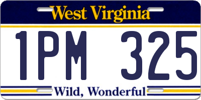 WV license plate 1PM325