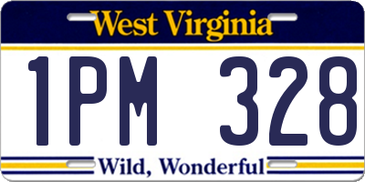 WV license plate 1PM328