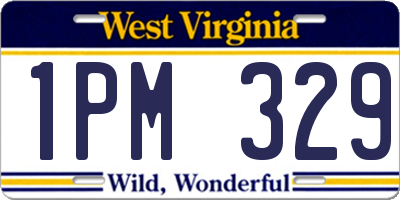 WV license plate 1PM329