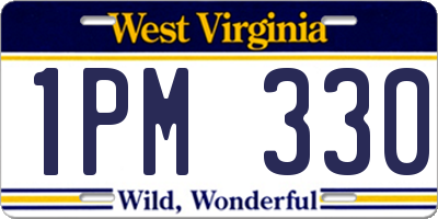 WV license plate 1PM330